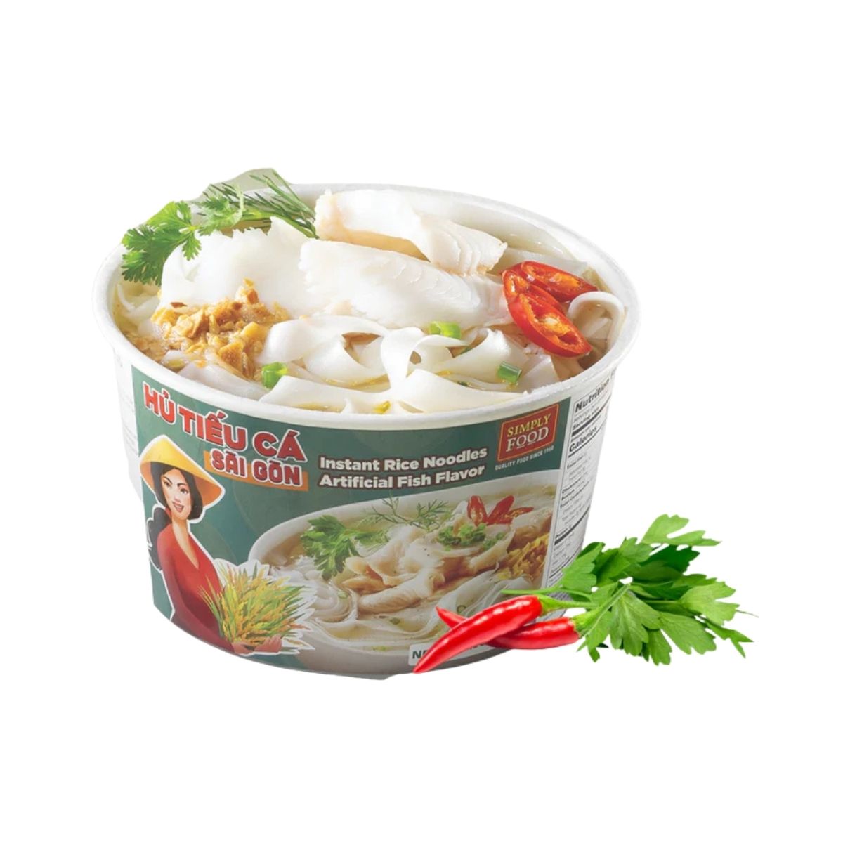 SIMPLY - Hu Tieu Ca Sai Gon/ Instant Rice Noodles Artificial Fish Flavor * 72g x 9 Units