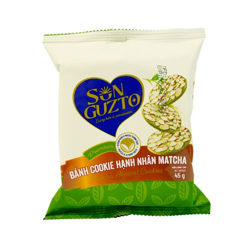 GUZ05 - Banh guzto hanh nhan matcha / Sun Guzto Matcha Almond Cookies