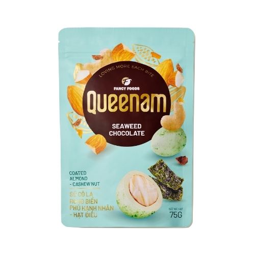 QN03 - (GREEN) Socola rong bien phu hat hanh nhan-hat dieu/ Seaweed Chocolate Coated Almond-Cashew Nut