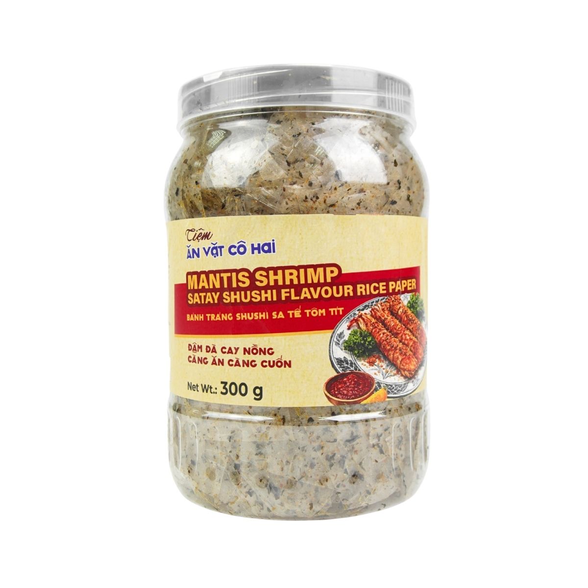 AVCH21 - Banh trang shushi sa te tom tit/ Mantis Shrimp Satay Shushi Flavour Rice Paper * 300g x 30 Units