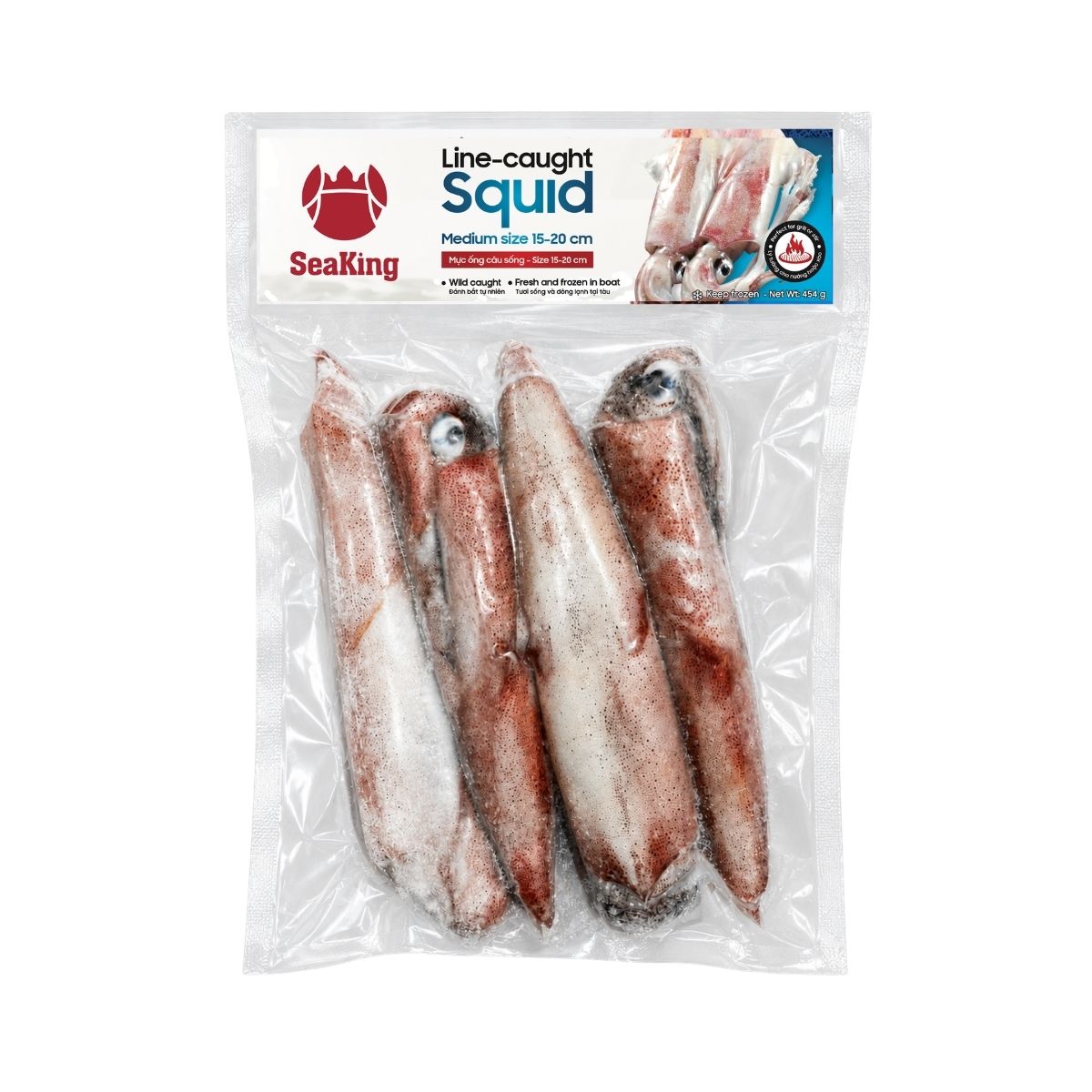 VC0038 - Muc ong cau song/ Line Caught Squid * 454g x 24 Units