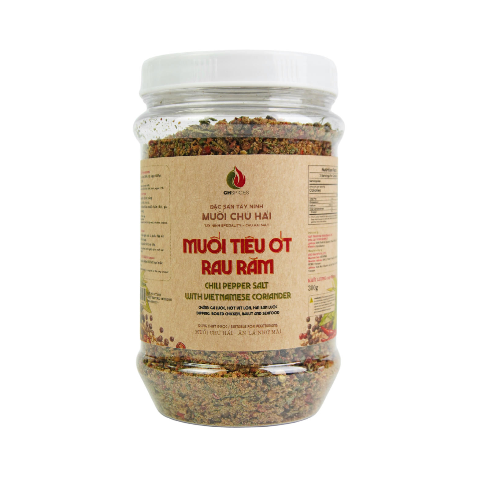MCH06 - Muoi tieu ot rau ram/ Chili Pepper Salt With Vietnamese Coriander * 300g x 40 Units