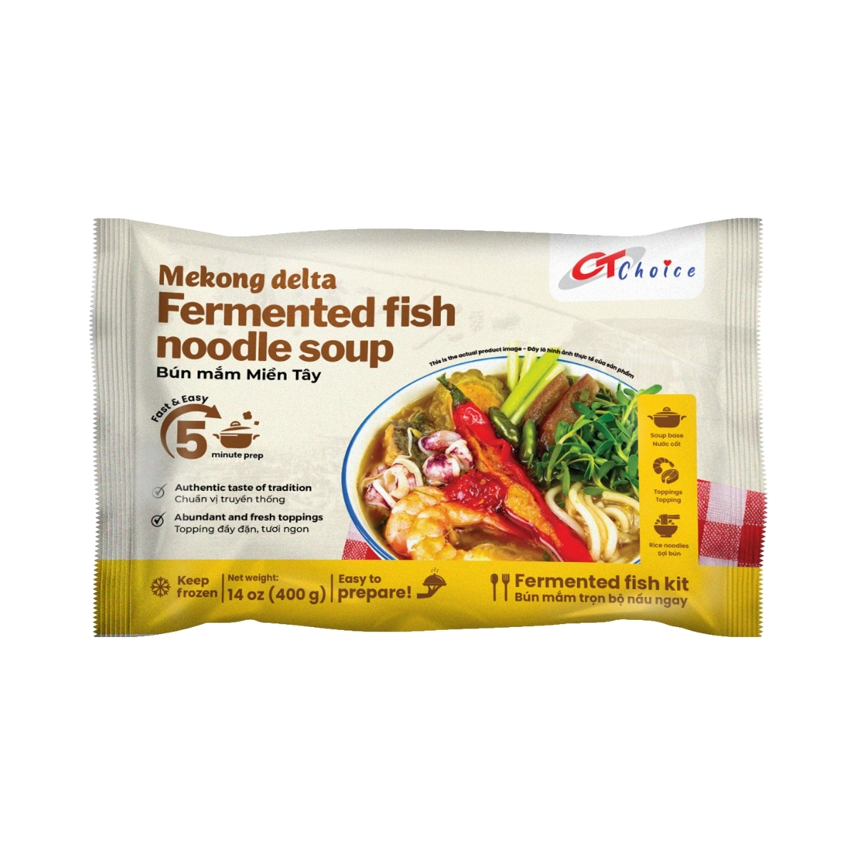 CT124 - Bun mam (tui)/ Mekong Delta Fermented Fish Noodle Soup * 450g x 24 Units