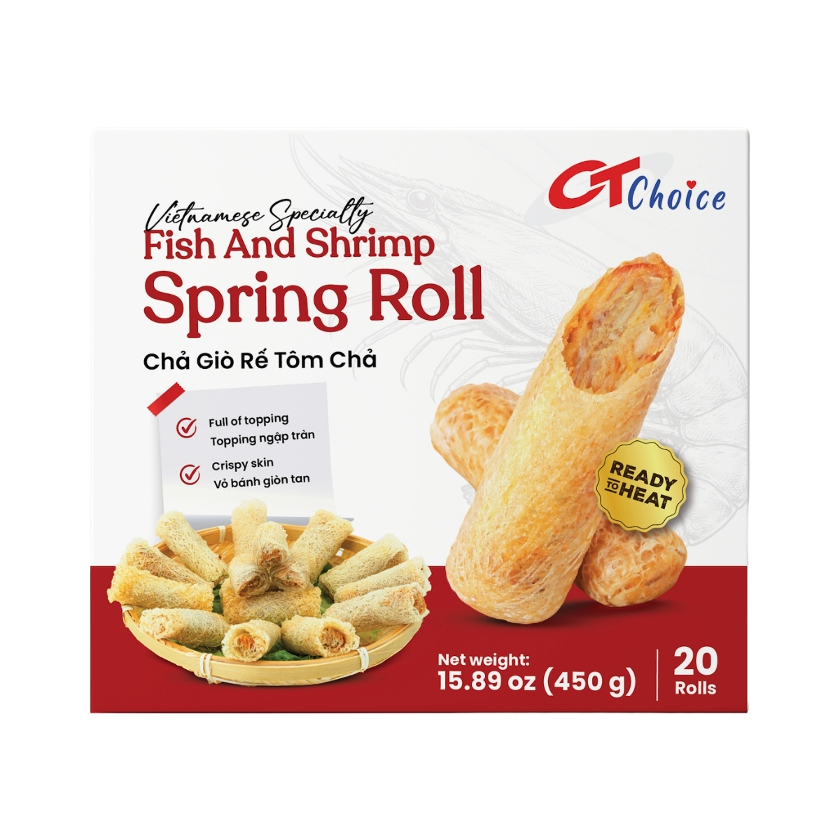 CT039 - Cha gio re tom cha/ Fish And Shrimp Net Spring Roll  * 500g x 24 Units