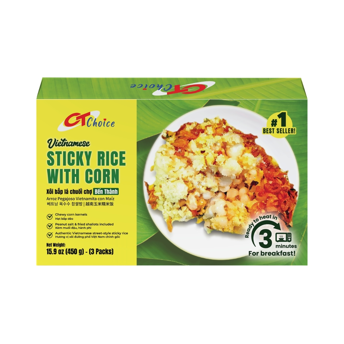 CT034 - Xoi bap/ Vietnamese  sticky rice with Corn * 450g x 24 Units