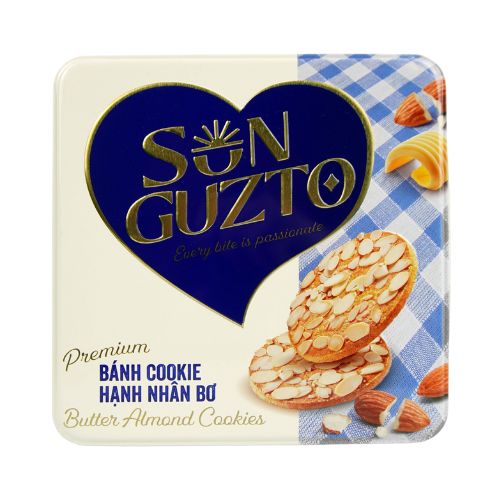 GUZ03 - Banh guzto hanh nhan bo / Sun Guzto Premium Butter Almond Cookies