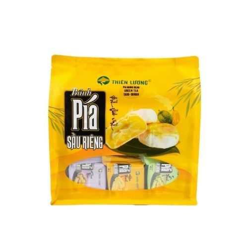 THL04 - Banh Pia Sau Rieng 3 Vi/ Mini Pia Cake Mung bean- Green Tea- Taro- Durian * 480g x 12 Units