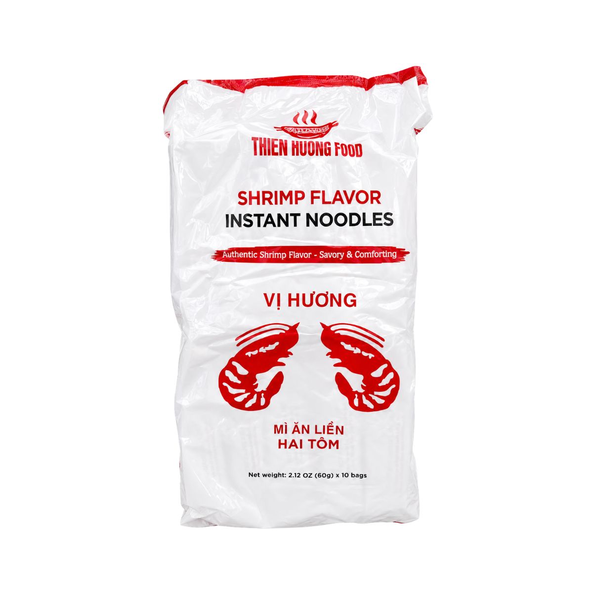 TH01 - Mi Goi Giay 2 Tom/Shrimp Flavor Instant Noodle Thien Huong 10 X 10