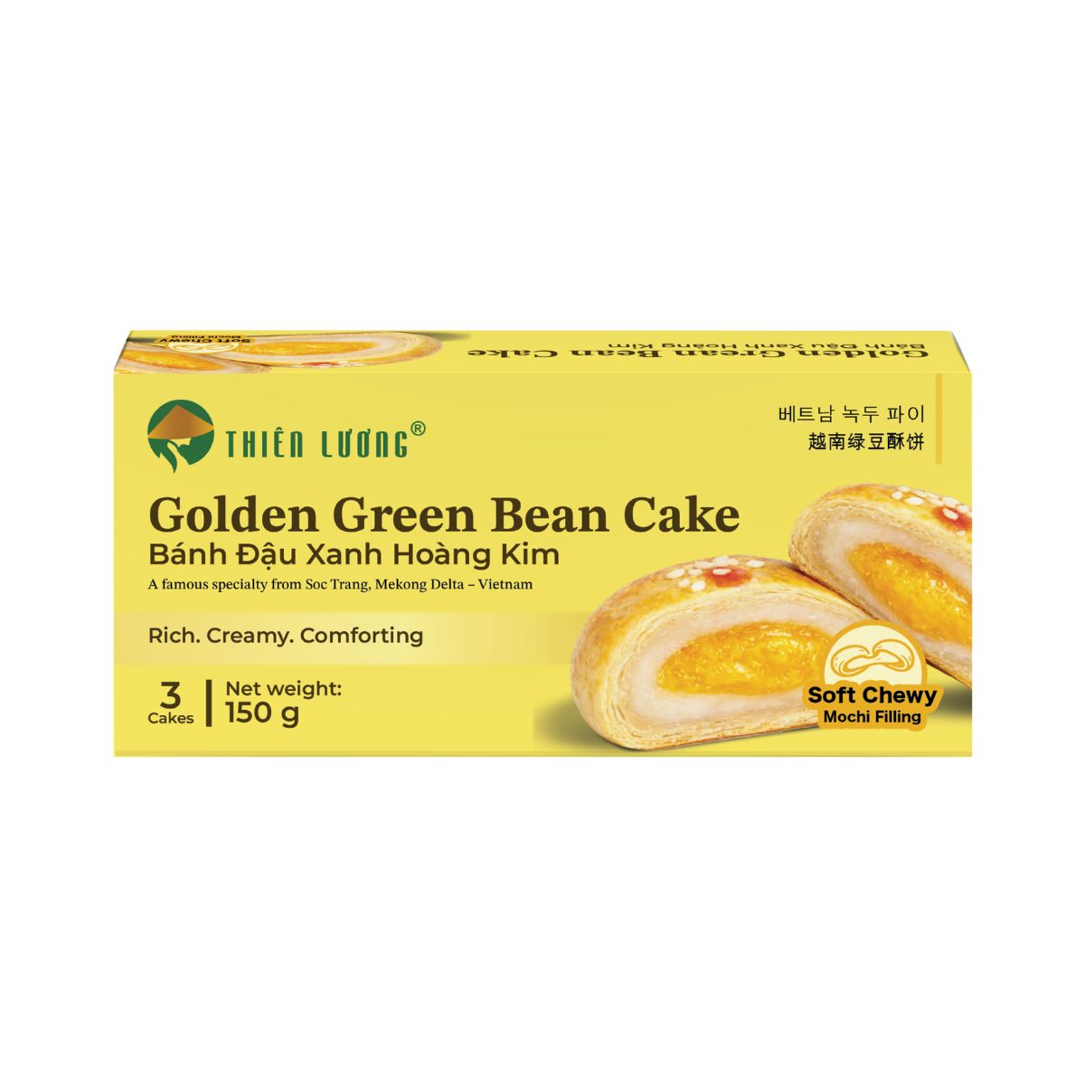 THL11 - Banh dau xanh hoang kim/ Golden Green Bean Cake * 150g x 12 Units