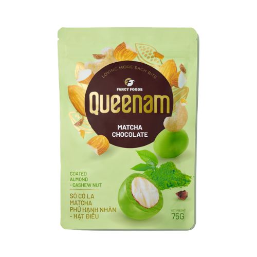 QN10 - So co la matcha phu hat hanh nhan - hat dieu / Matcha Chocolate Coated