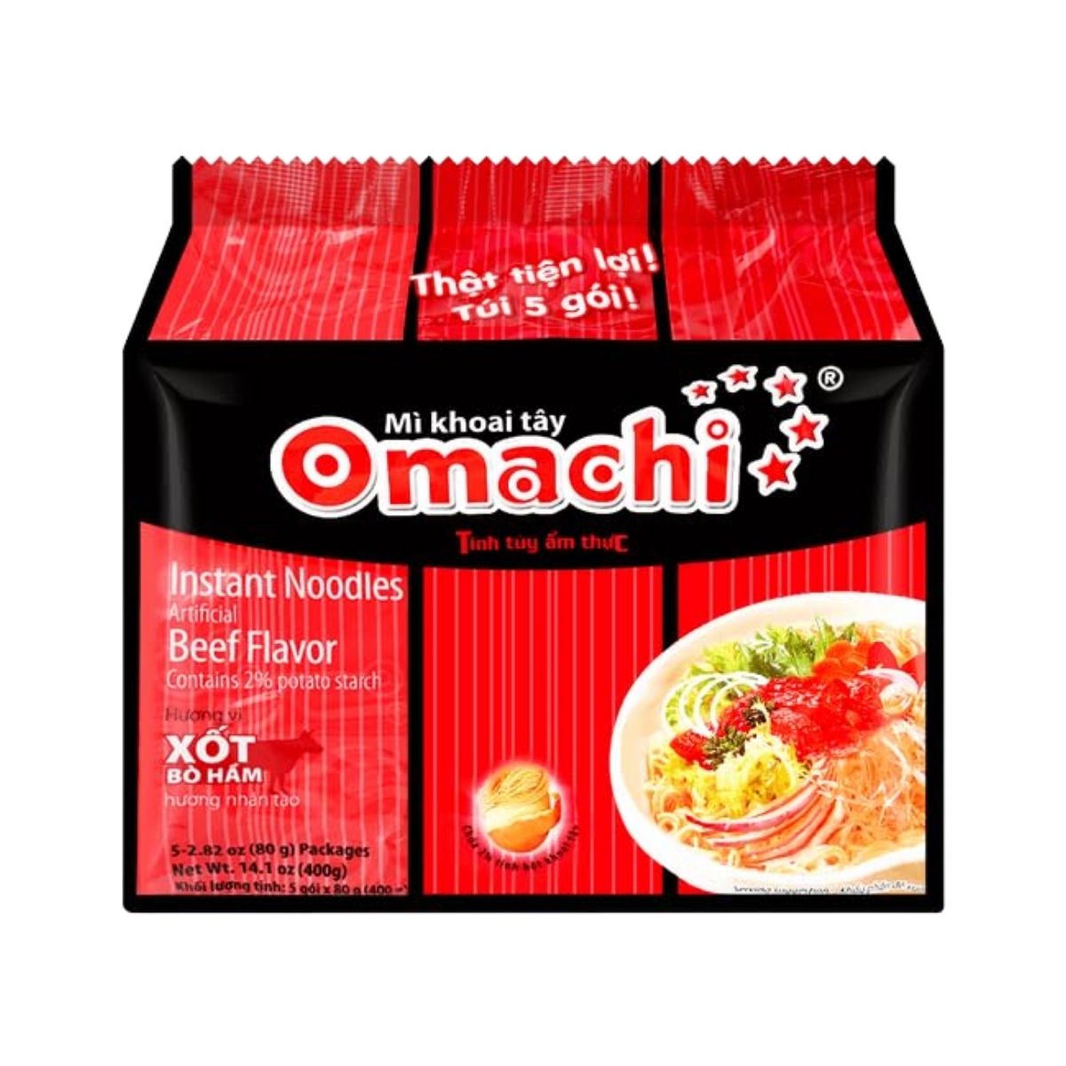 OMACHI - BAG Mi Bo Ham / Stewed Beef Flavor Instant Noodles BAG